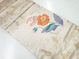 リサイクル　草花模様織出し名古屋帯